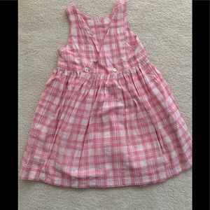 Cacharel girls pink & white plaid summer dress